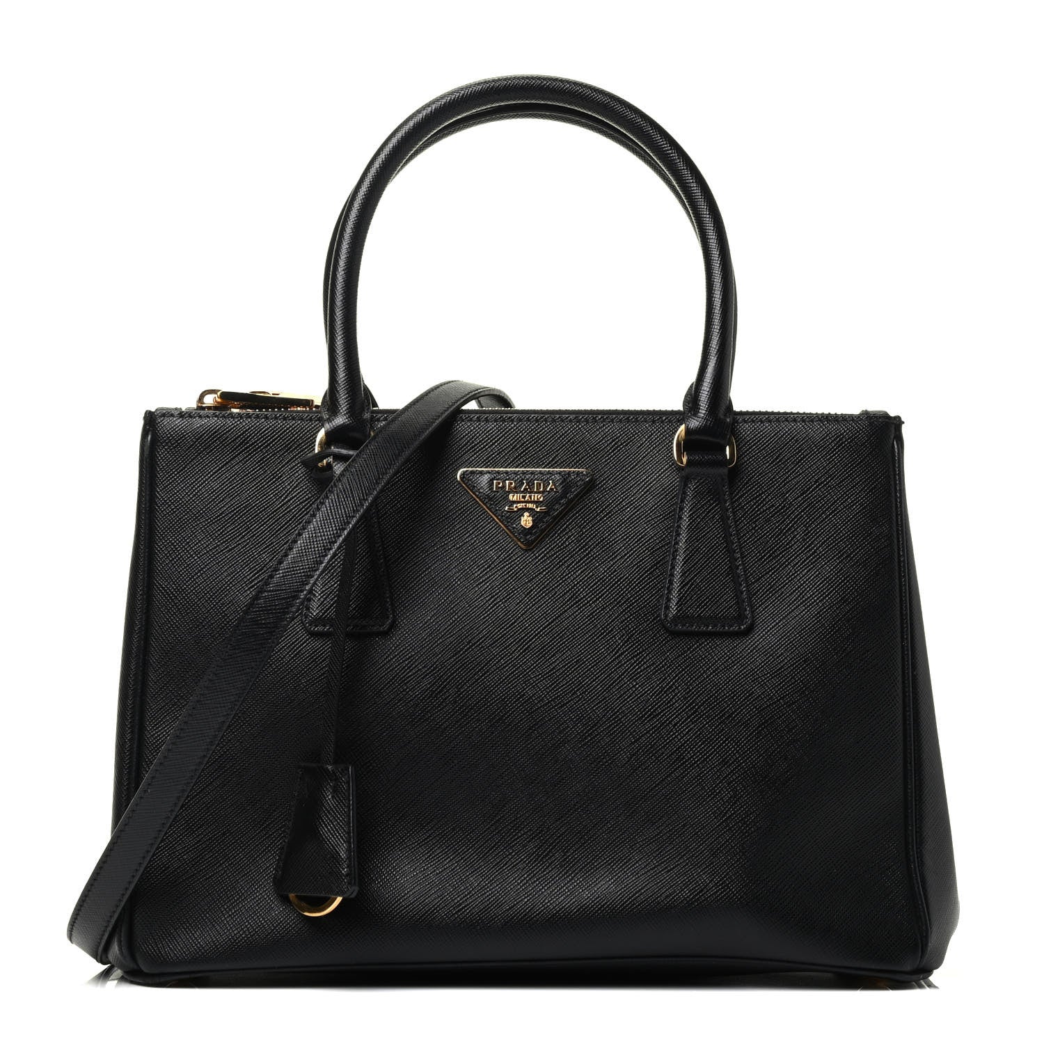 Prada Saffiano Small Galleria Double Zip Tote Black 1 of 4