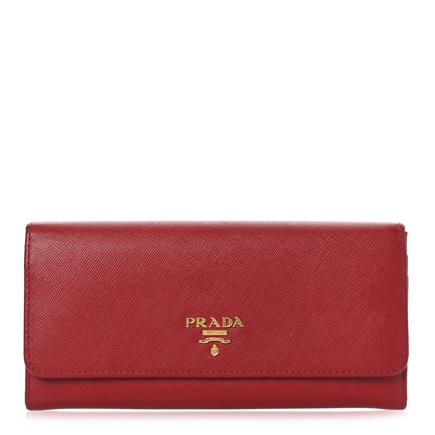 Saffiano Metal Continental Flap Wallet Fuoco