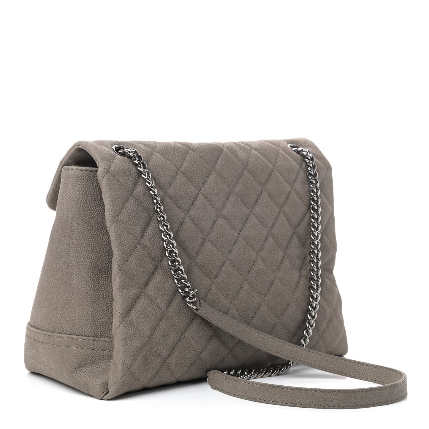 Iridescent Caviar Medium Lady Pearly Flap Khaki