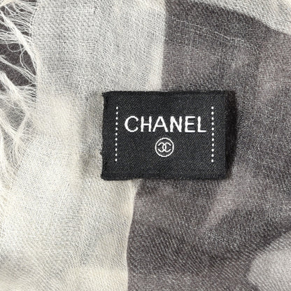 Chanel Cashmere CC Heart Fringe Scarf Grey 3 of 4