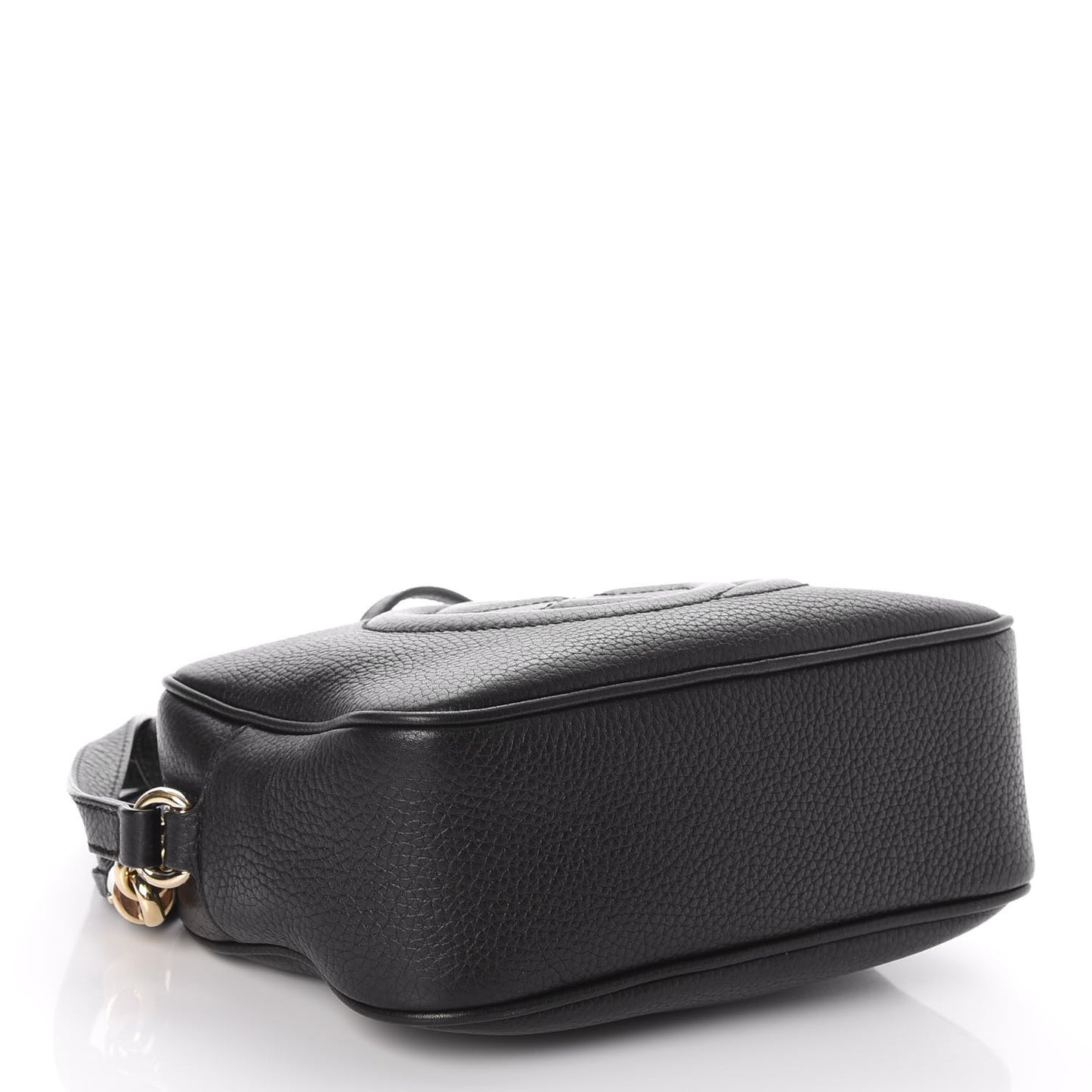 Pebbled Calfskin Small Soho Disco Bag Black