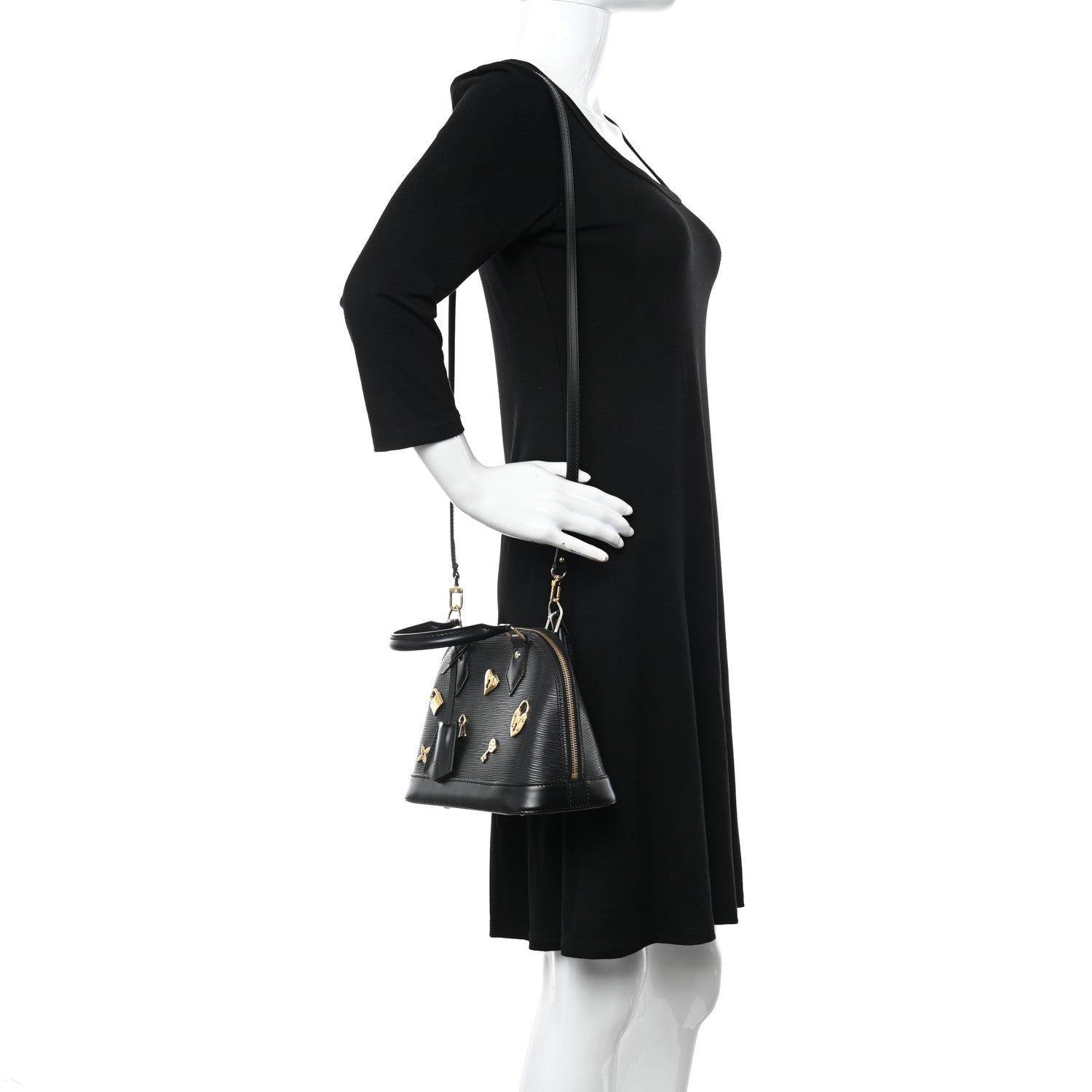 Louis Vuitton Epi Love Lock Alma BB Black 3 of 9