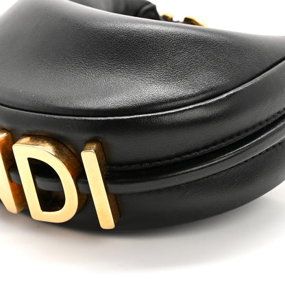 Fendi Vitello Grace Matte Nano Fendigraphy Hobo Charm Black 10 of 13