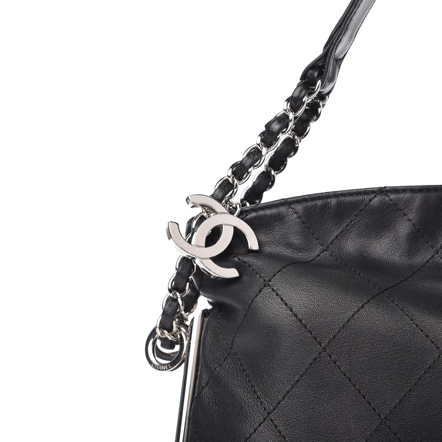 Lambskin Stitched Small Ultimate Soft Tote Black
