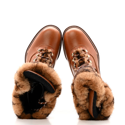 Louis Vuitton Calfskin Mink Territory Ranger Combat Boots 39.5 Cognac 2 of 12