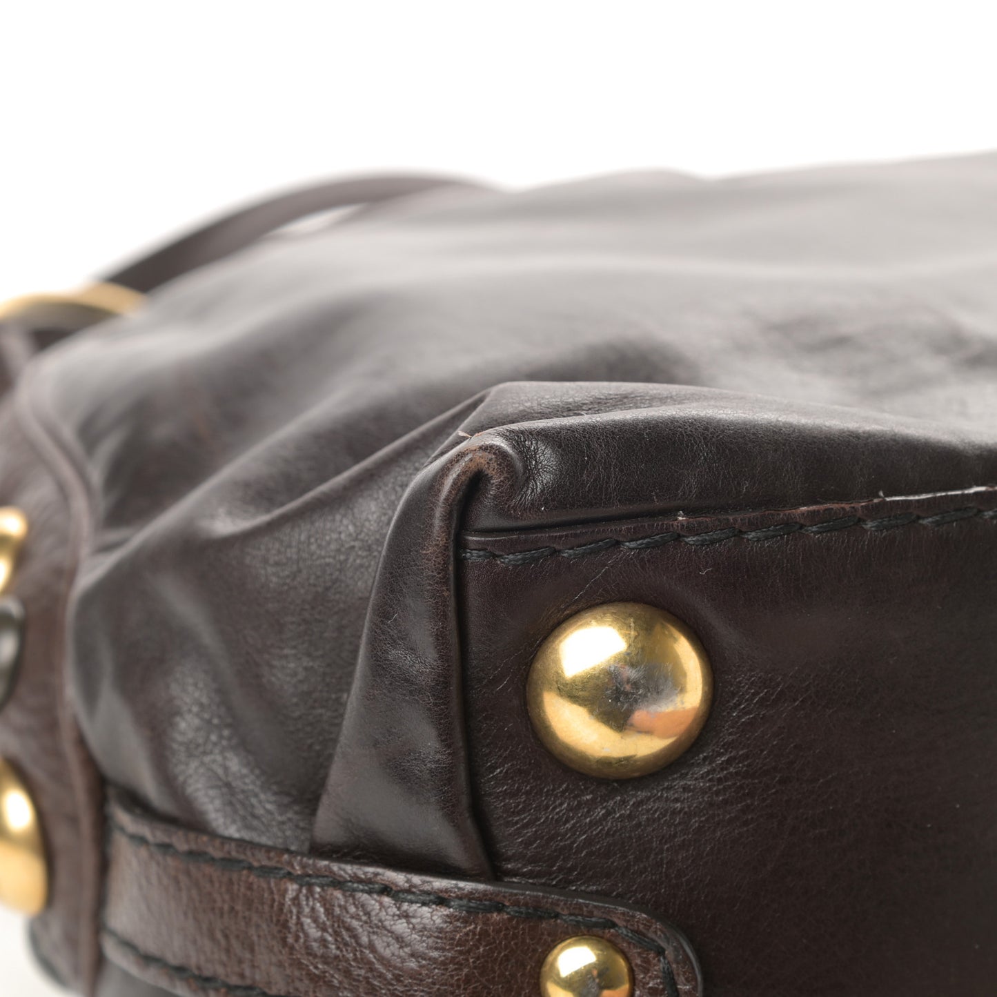 Calfskin Medium Babouska Dome Satchel Dark Brown
