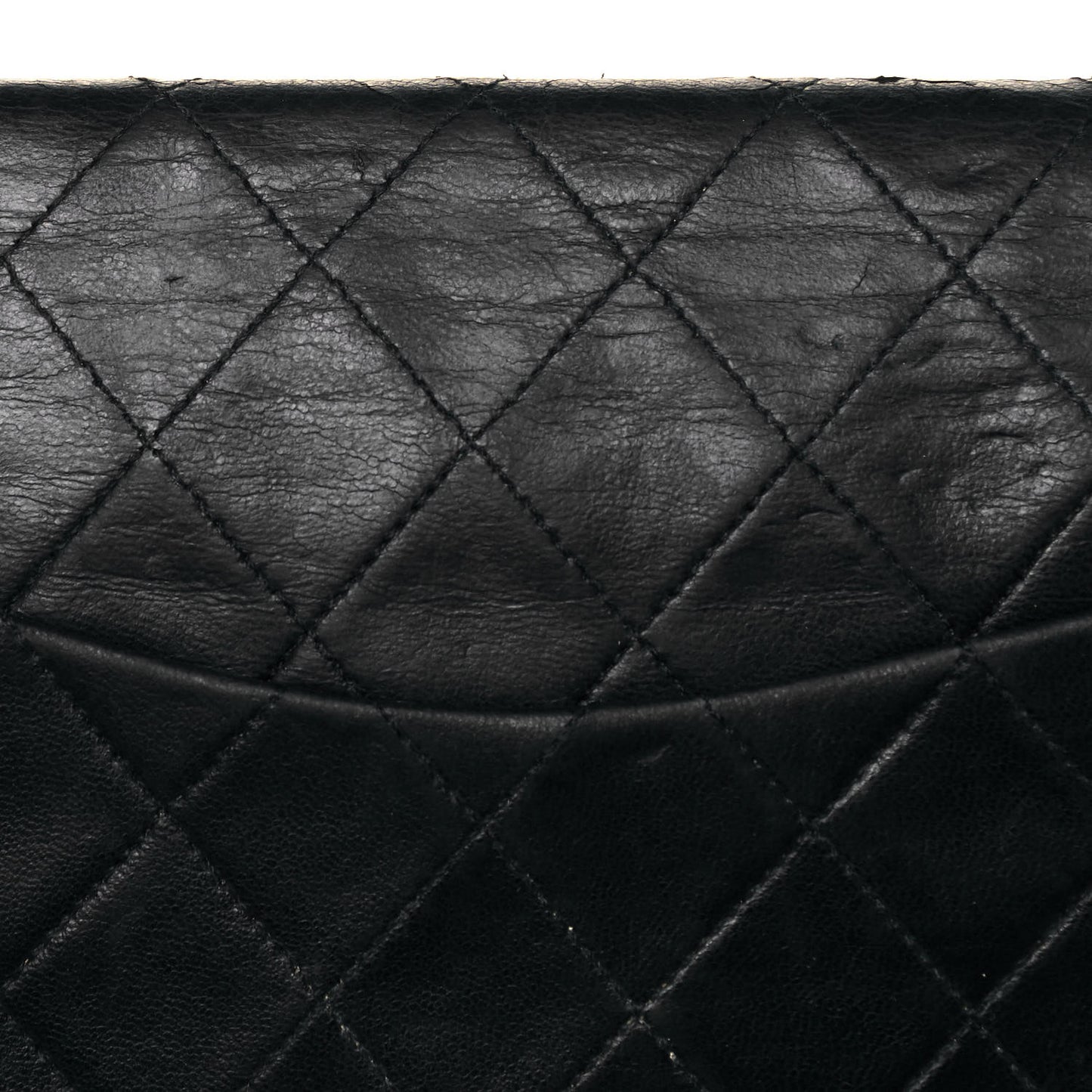 Lambskin Quilted Medium Double Flap Black