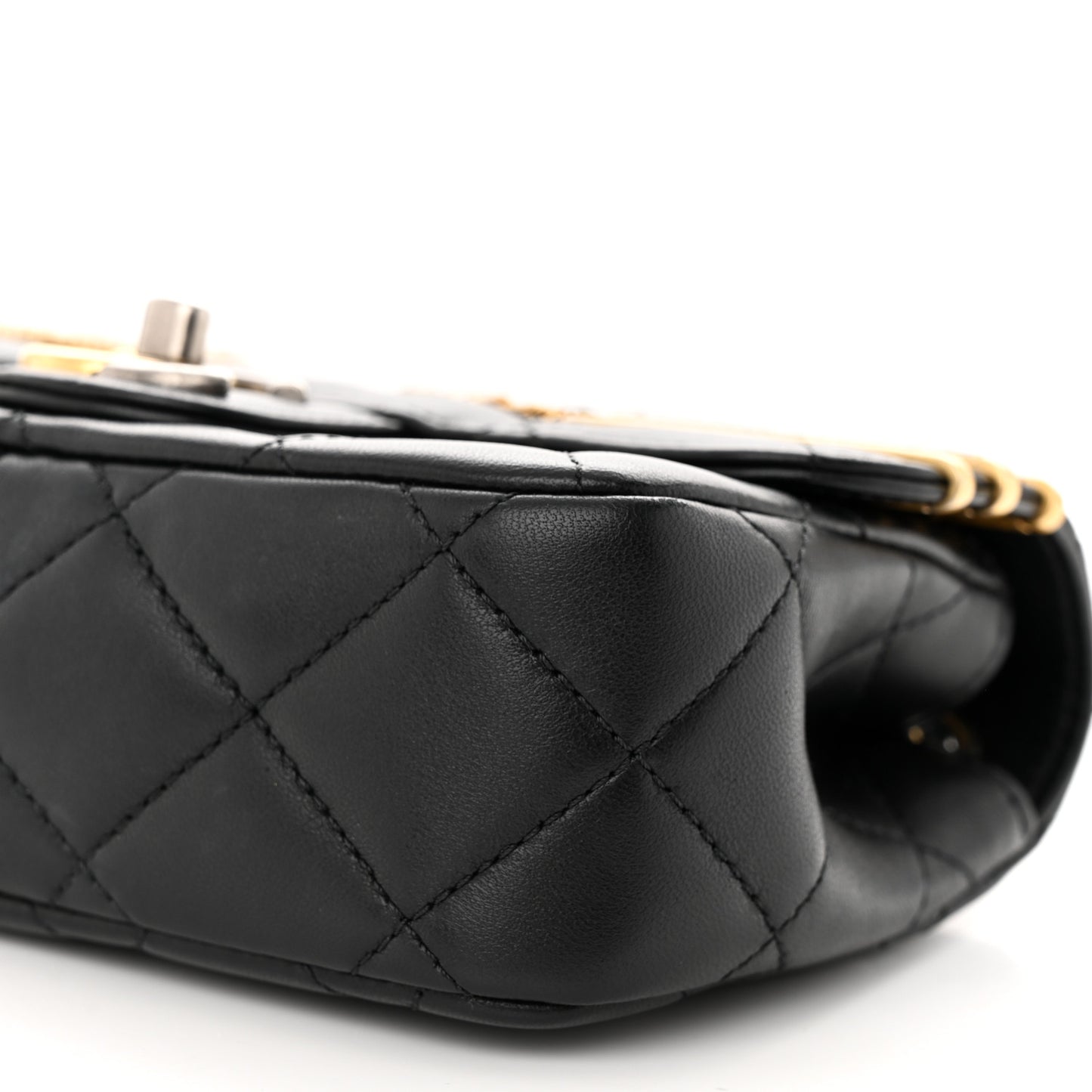 Lambskin Quilted Mini Coco Clips Single Flap Black