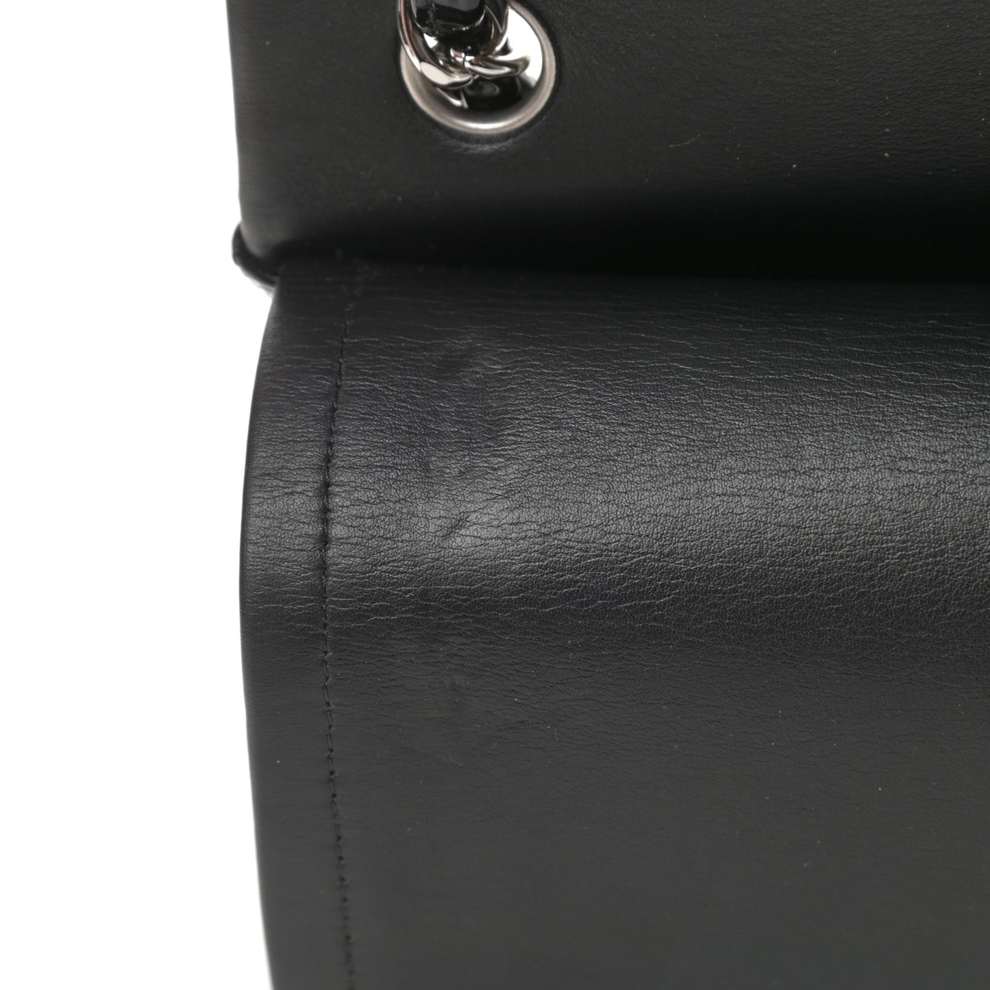 Patent Quilted Jumbo Double Flap Black