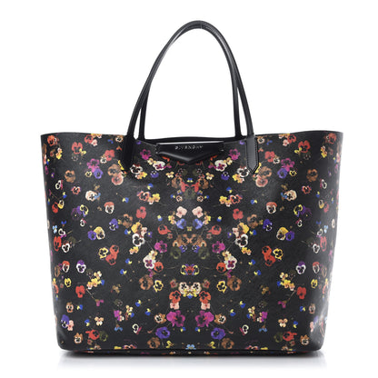 Givenchy Coated Canvas Pansy Print Large Antigona Tote Black 3 of 10