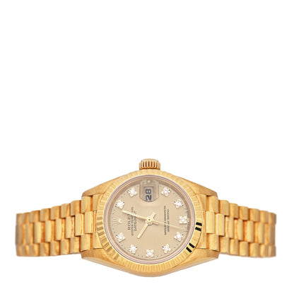Rolex 18K Yellow Gold Diamond 26mm Datejust President Watch Champagne 69178 2 of 4