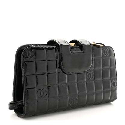 Chanel Patent Chocolate Bar Wristlet Wallet Black 3 of 16