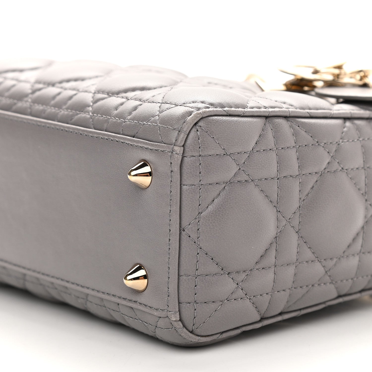 Christian Dior Lambskin Cannage Small Lucky Badges My Lady Dior Grey 7 of 7