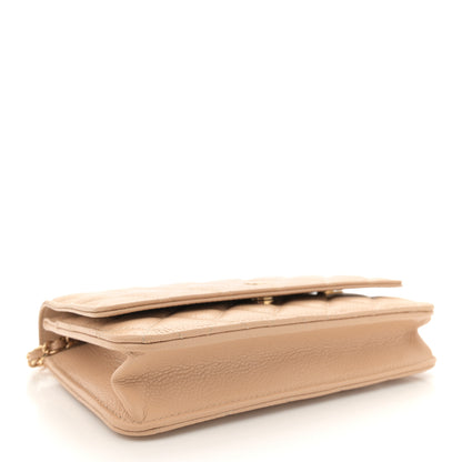 Chanel Caviar Quilted Wallet on Chain WOC Beige 4 of 10