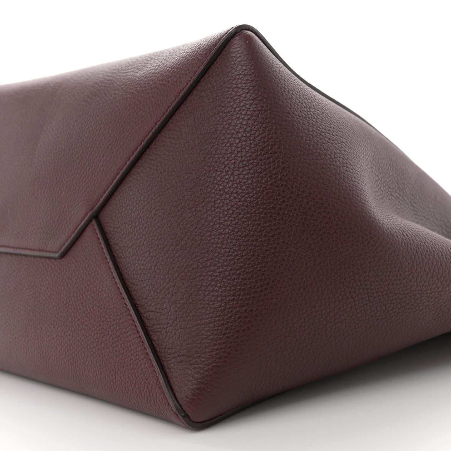 Soft Grained Calfskin Small Belt Cabas Phantom Burgundy