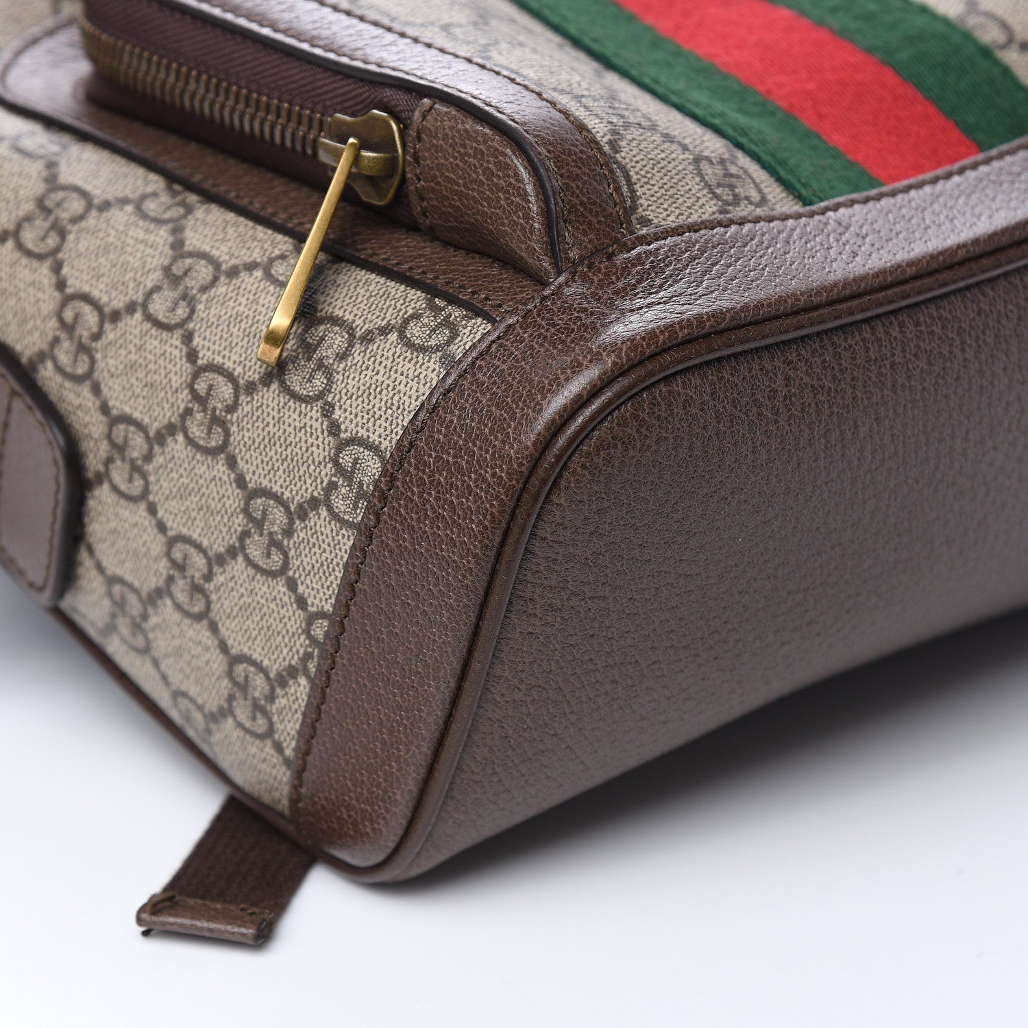 Gucci GG Supreme Monogram Calfskin Web Small Ophidia Day Backpack Beige Ebony New Acero 9 of 11