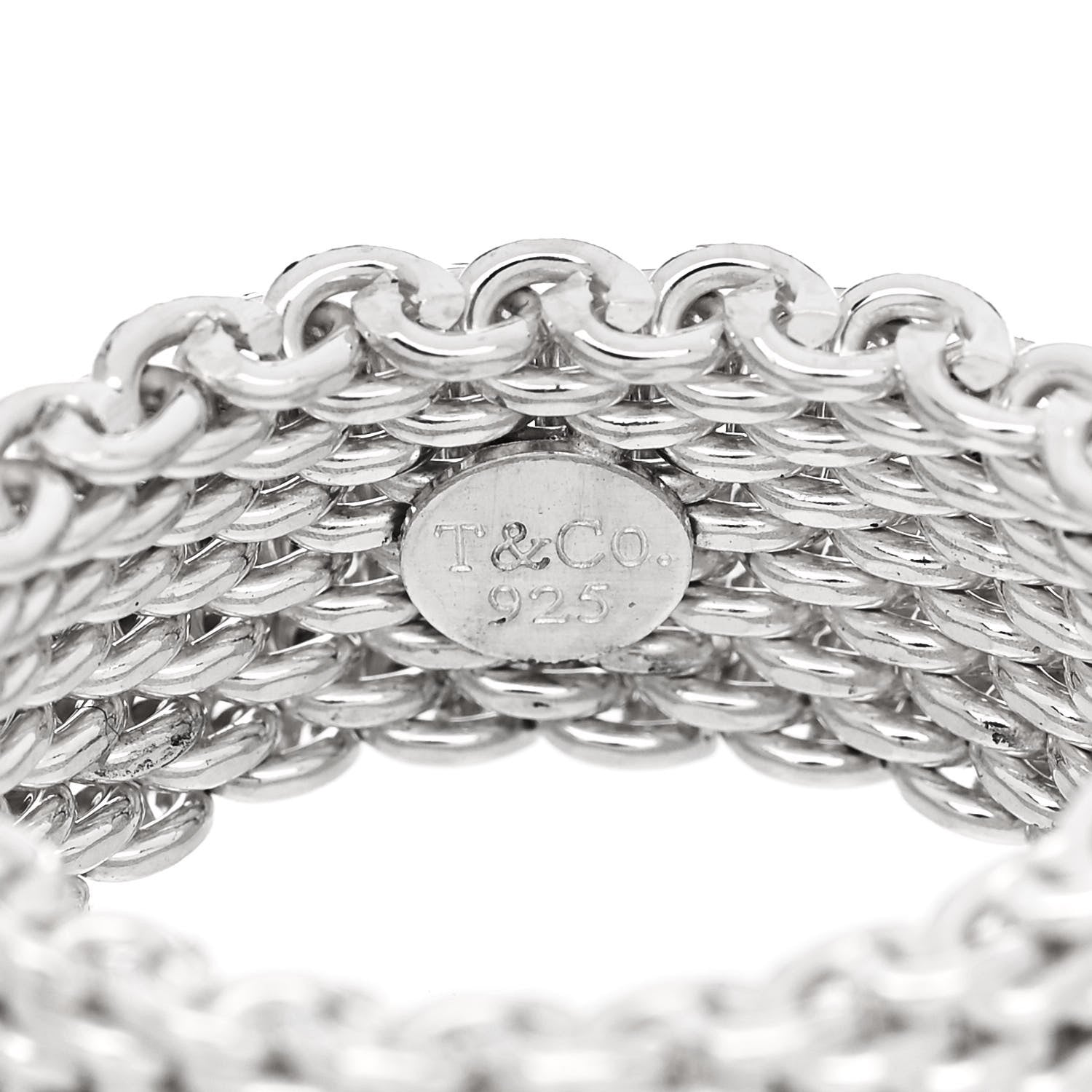 Tiffany Sterling Silver Somerset Mesh Ring 53 6.25 4 of 4