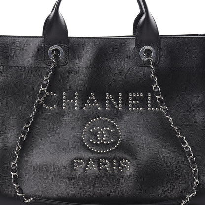 Chanel Caviar Medium Studded Deauville Tote Black 9 of 12