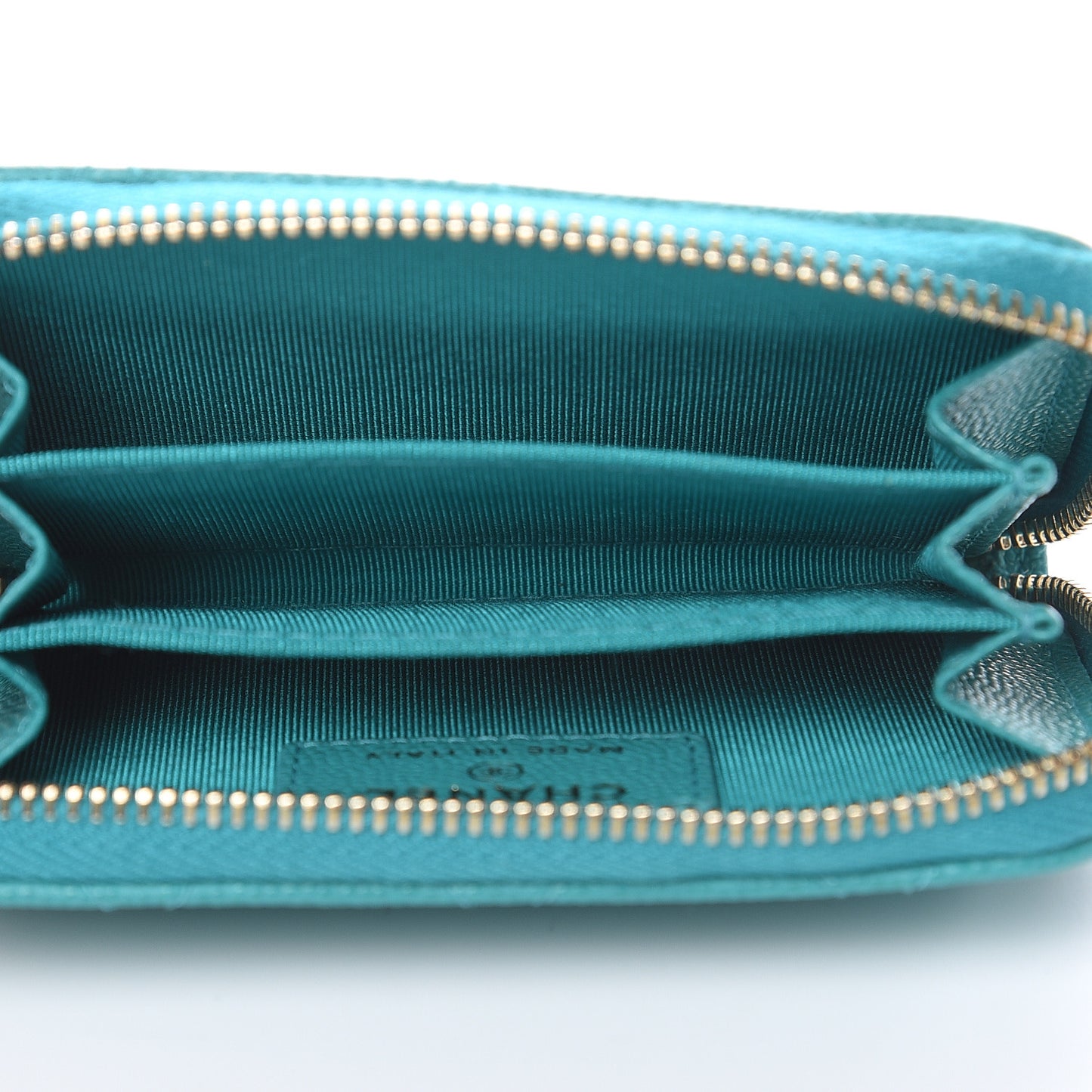 Caviar Quilted Zip Coin Purse Turquoise