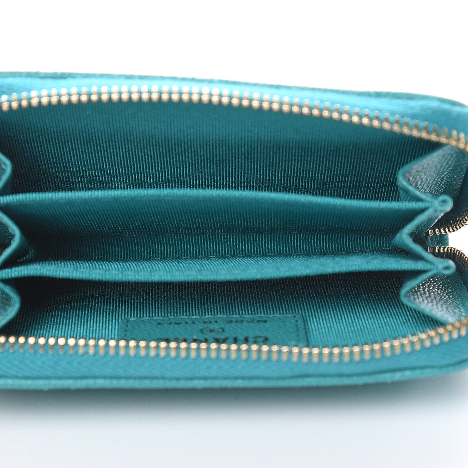 Chanel Caviar Quilted Zip Coin Purse Turquoise 5 of 8