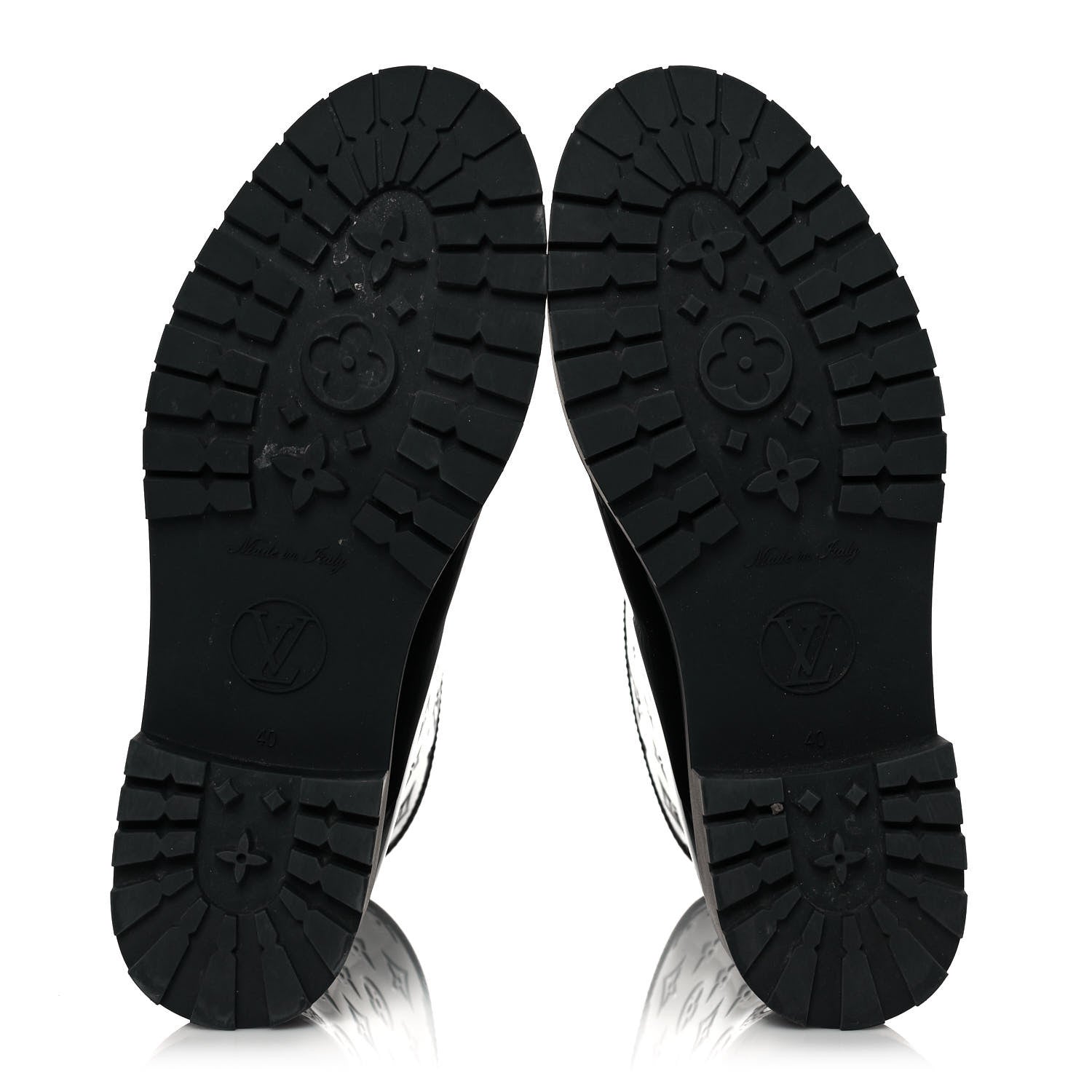 Louis Vuitton Rubber Embossed Monogram Drops Flat Half Boots 40 Black 5 of 6