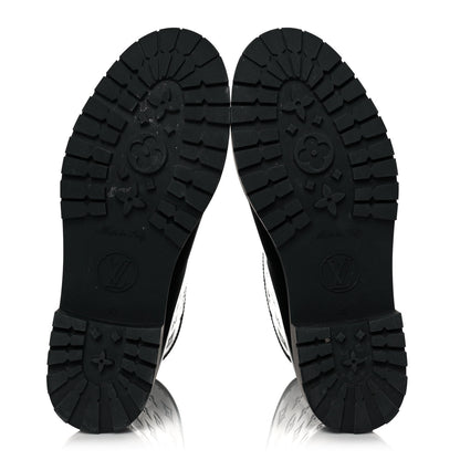 Louis Vuitton Rubber Embossed Monogram Drops Flat Half Boots 40 Black 5 of 6
