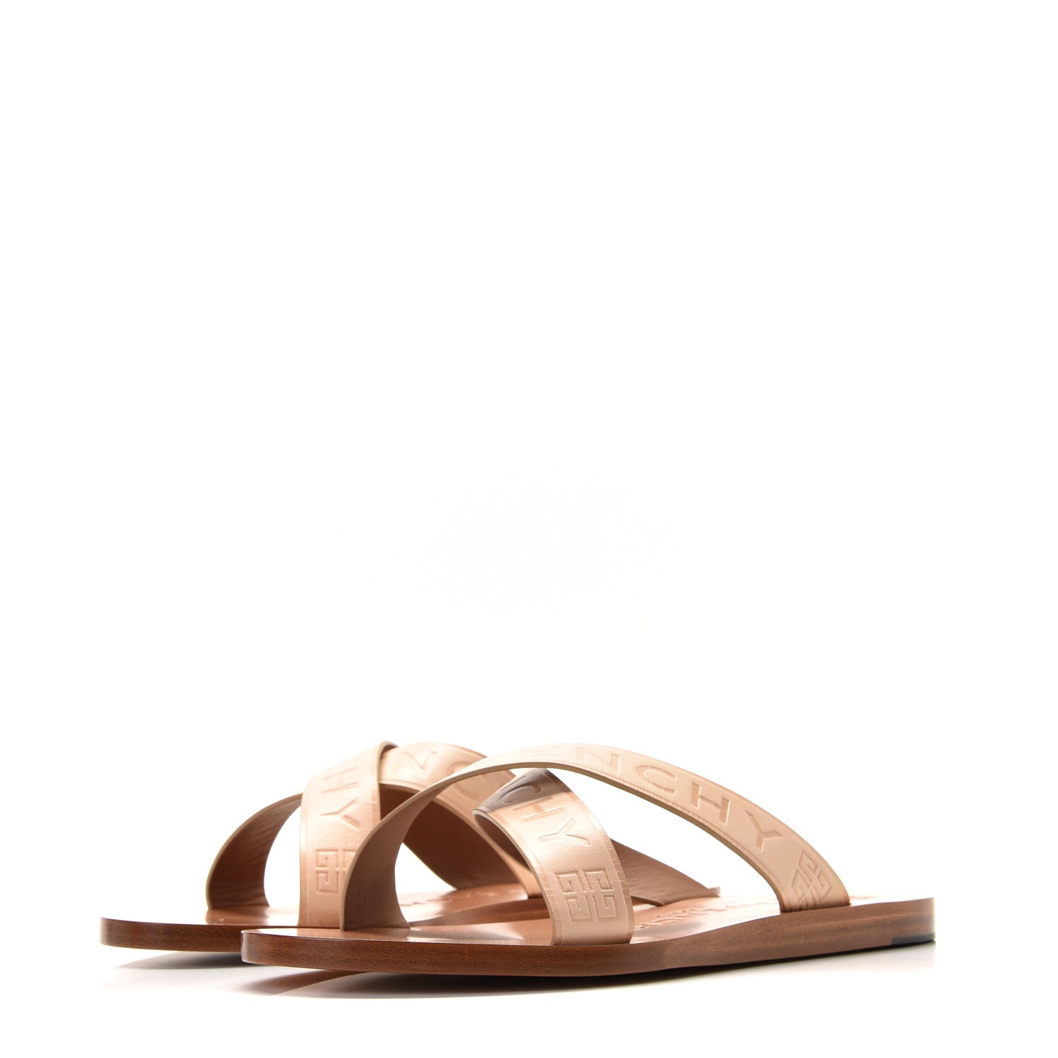 Givenchy Calfskin Logo Strap Sandals 37 Brown 2 of 11