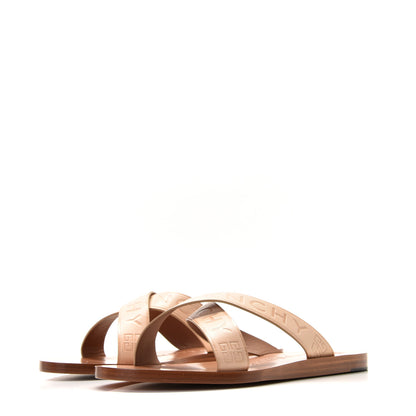 Givenchy Calfskin Logo Strap Sandals 37 Brown 2 of 11