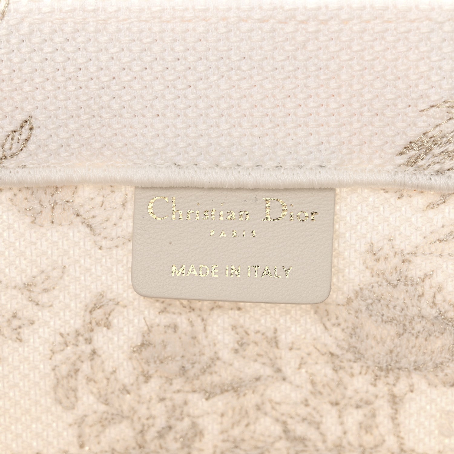 Christian Dior Canvas Embroidered Medium Jardin D'Hiver Book Tote White Gold 5 of 13