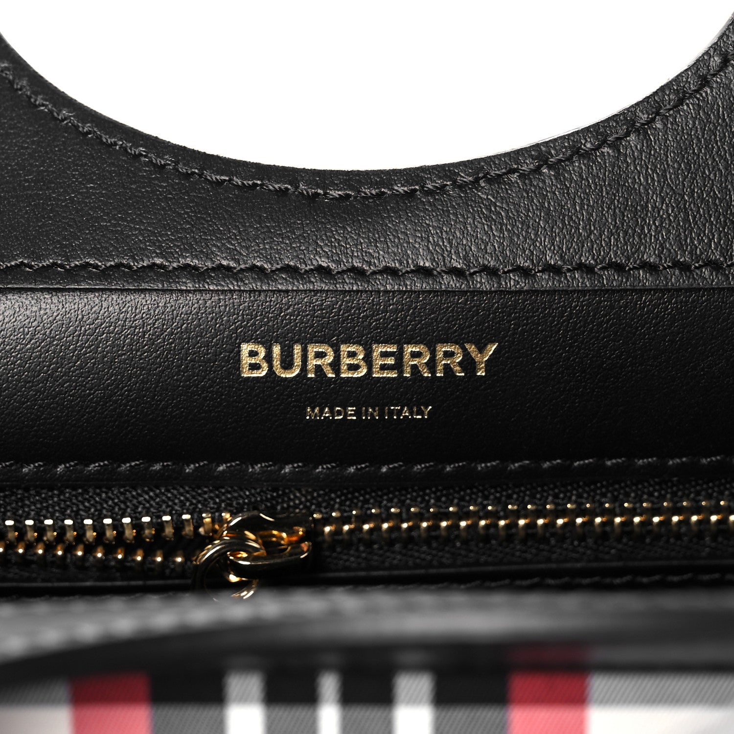 Burberry Calfskin Nylon Tartan Mini Pocket Bag Bright Red 6 of 11