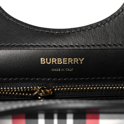 Burberry Calfskin Nylon Tartan Mini Pocket Bag Bright Red 6 of 11