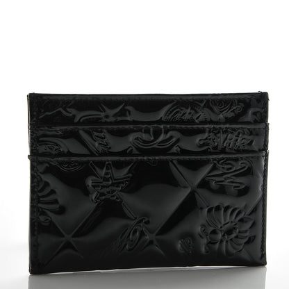 Chanel Patent Calfskin Lucky Symbols Card Holder Case Black 3 of 8