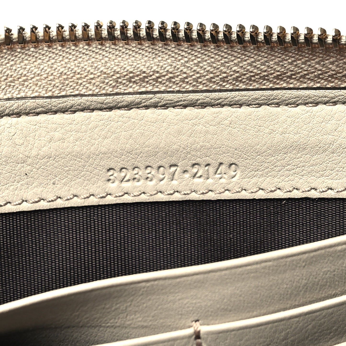 Guccissima Signature Microguccissima Bree Zip Around Wallet Off White