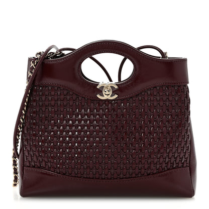Chanel Shiny Lambskin Patent Calfskin Quilted Mini 31 Shopping Bag Dark Burgundy 1 of 10