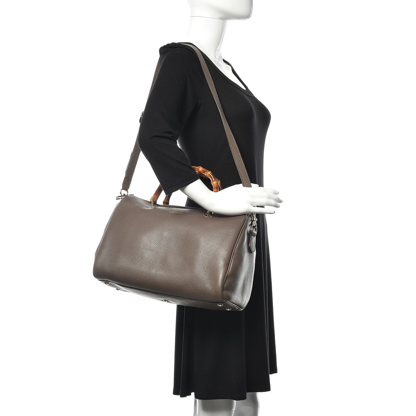 Calfskin Medium Bamboo Shopper Boston Acero