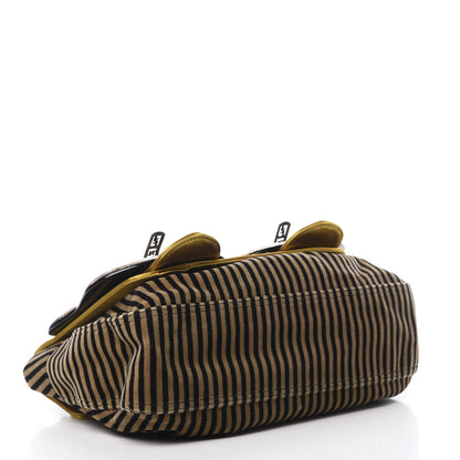 Fendi Velvet Calf Hair Pequin B Bag Tan Black 4 of 12