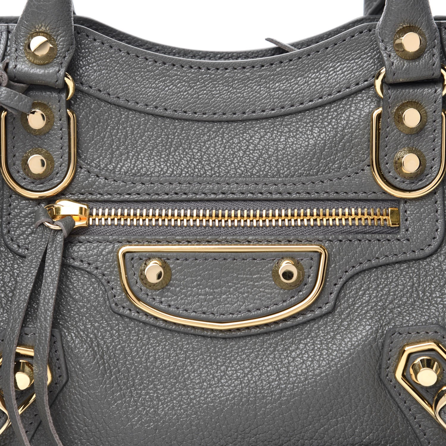 Balenciaga Chevre Gold Metallic Edge Hardware Mini City Gris Acier 10 of 10