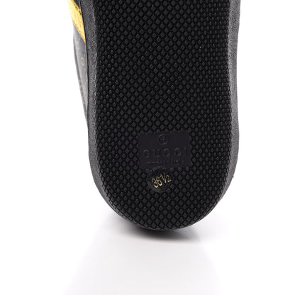Gucci X DAPPER DAN Calfskin Laminated Ayers GG Micro Monogram Womens G74 Sneakers 36.5 Black Gold 6 of 9
