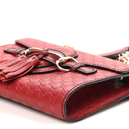 Gucci Soft Microguccissima Mini Emily Chain Shoulder Bag Rosso 9 of 9