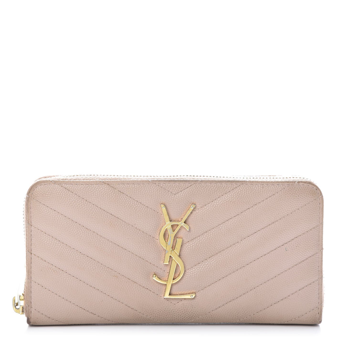 Grain De Poudre Matelasse Chevron Monogram Zip Around Wallet Rose Poudre
