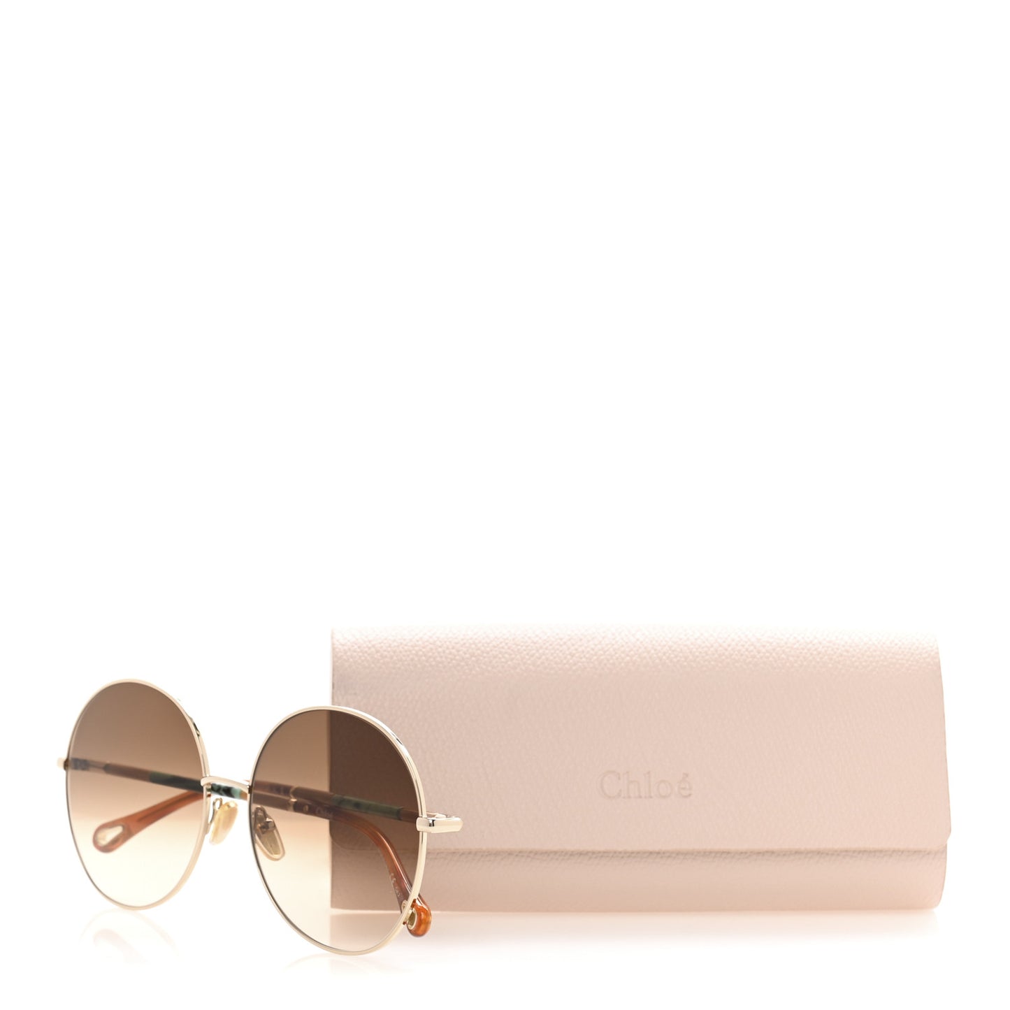 Metal Round Sunglasses CH0112S Gold Brown