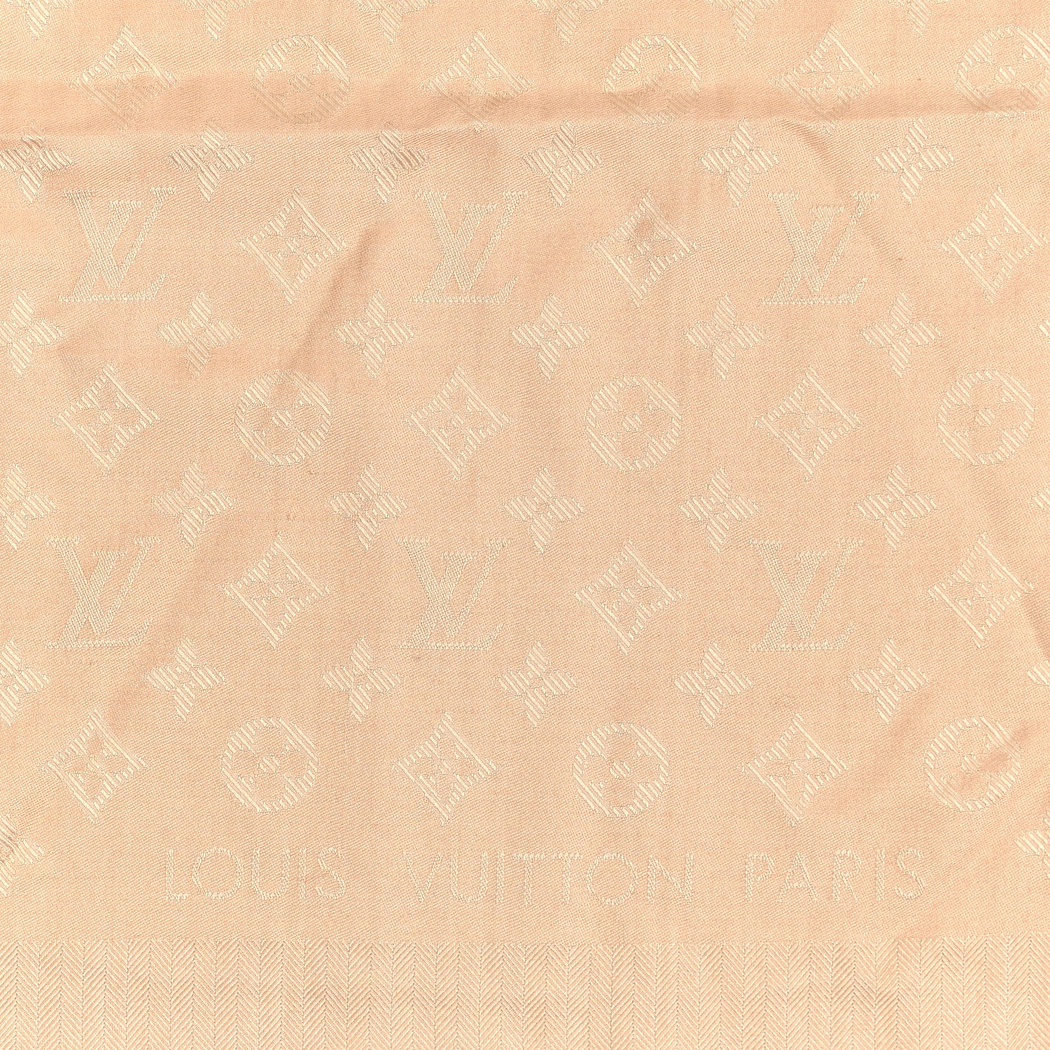 Louis Vuitton Silk Cashmere Monogram My Everything Shawl XS Beige 2 of 3