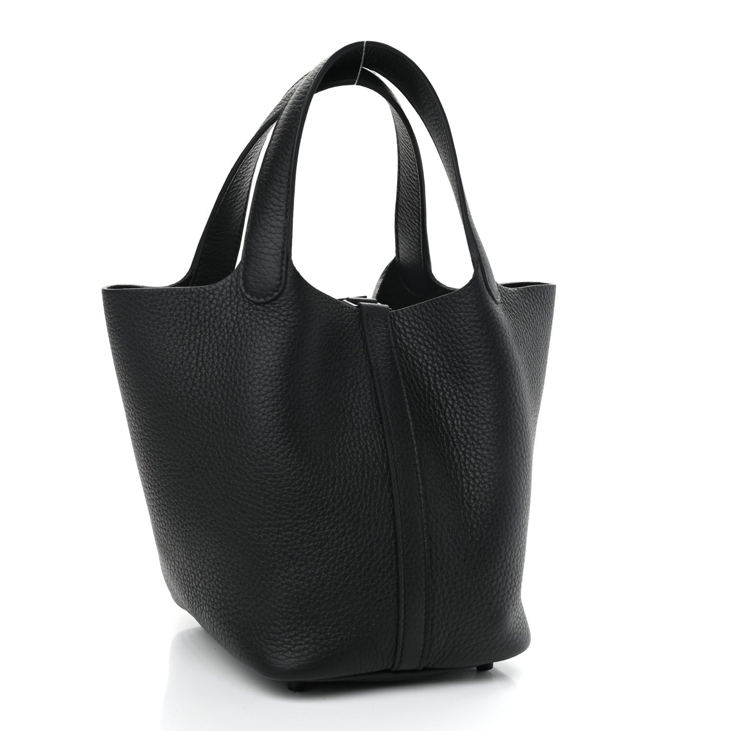 Taurillon Clemence Monochrome Picotin Lock 18 PM Black