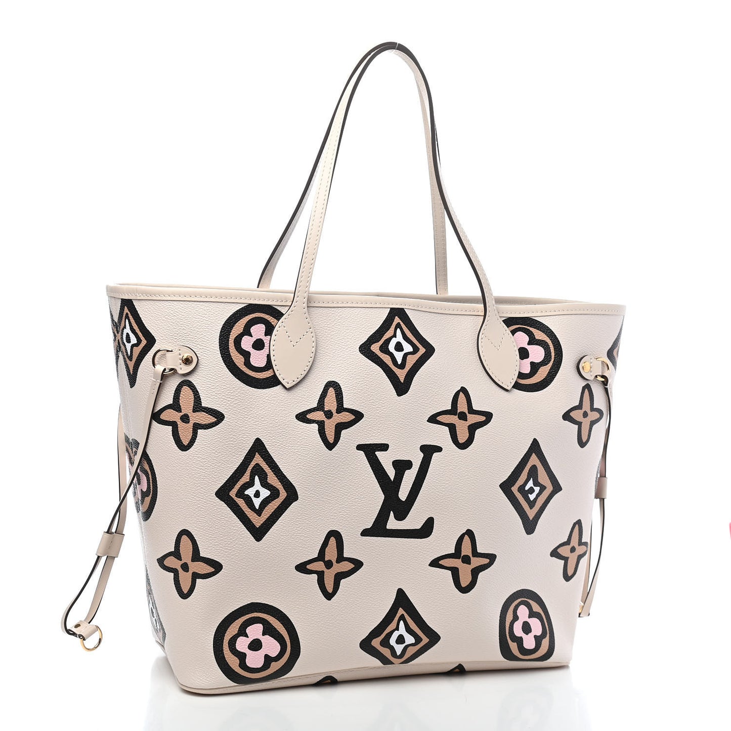 Monogram Giant Wild At Heart Neverfull MM Creme