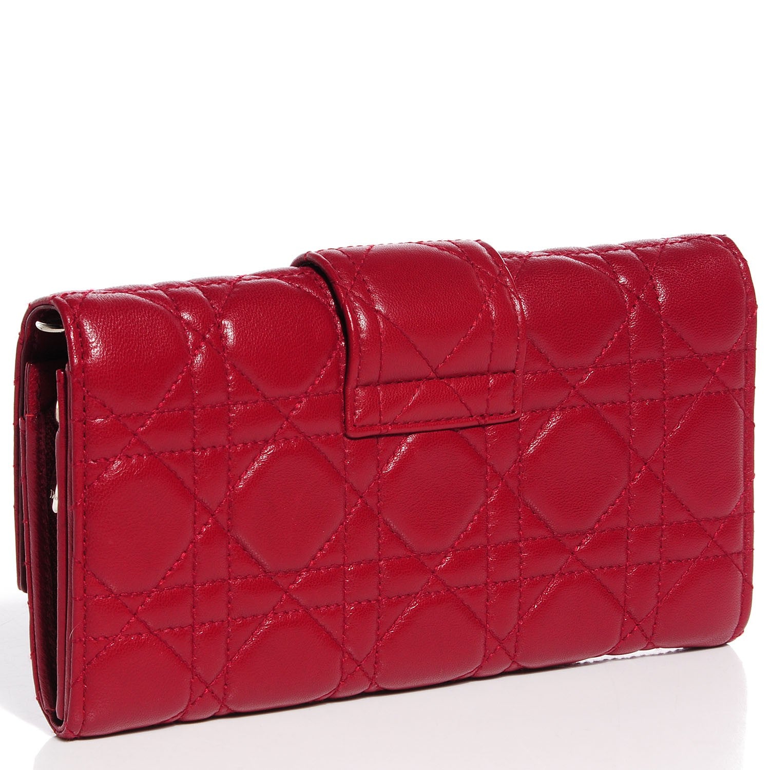 Christian Dior Lambskin Cannage Wallet Red 3 of 7