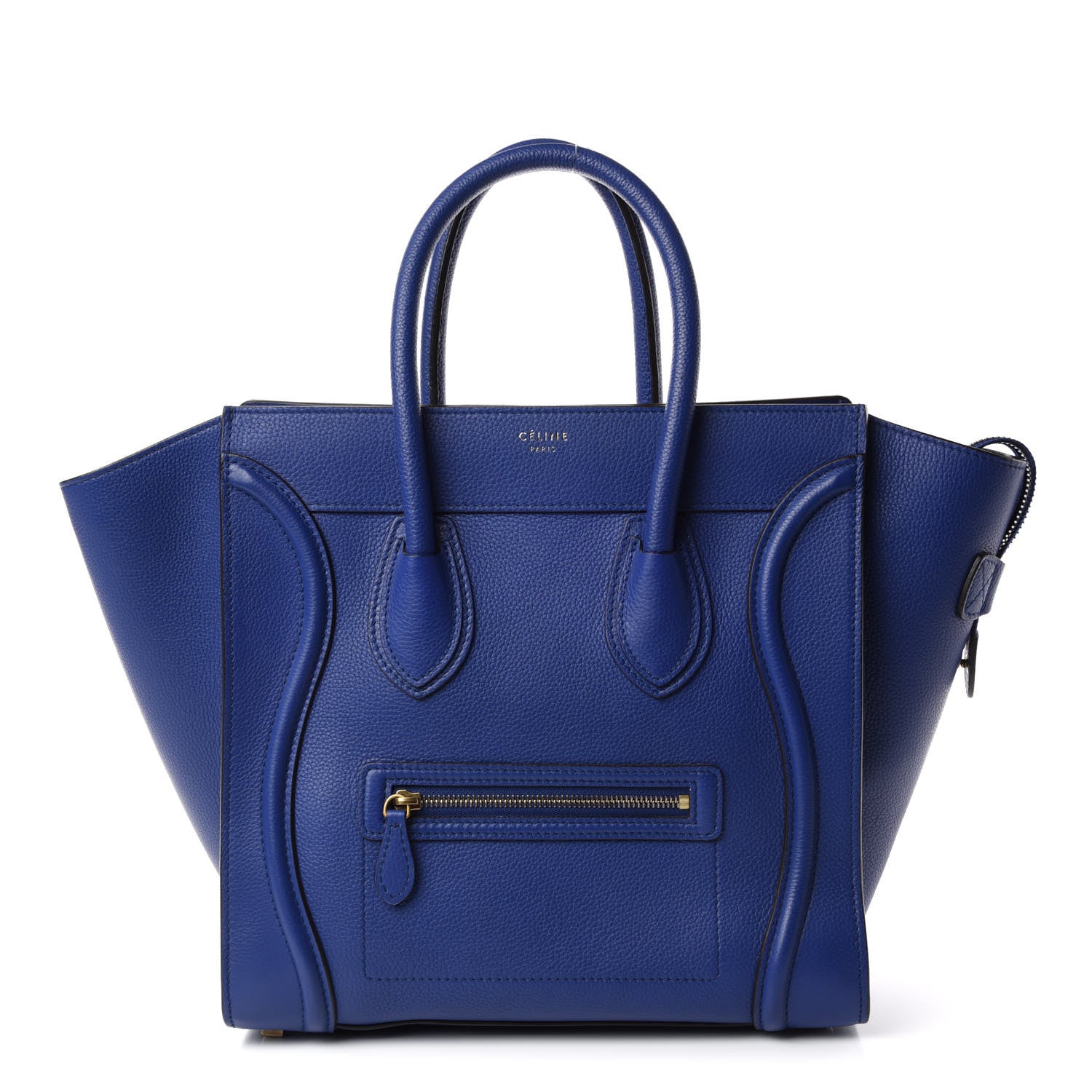 Celine Drummed Calfskin Mini Luggage Indigo 1 of 9