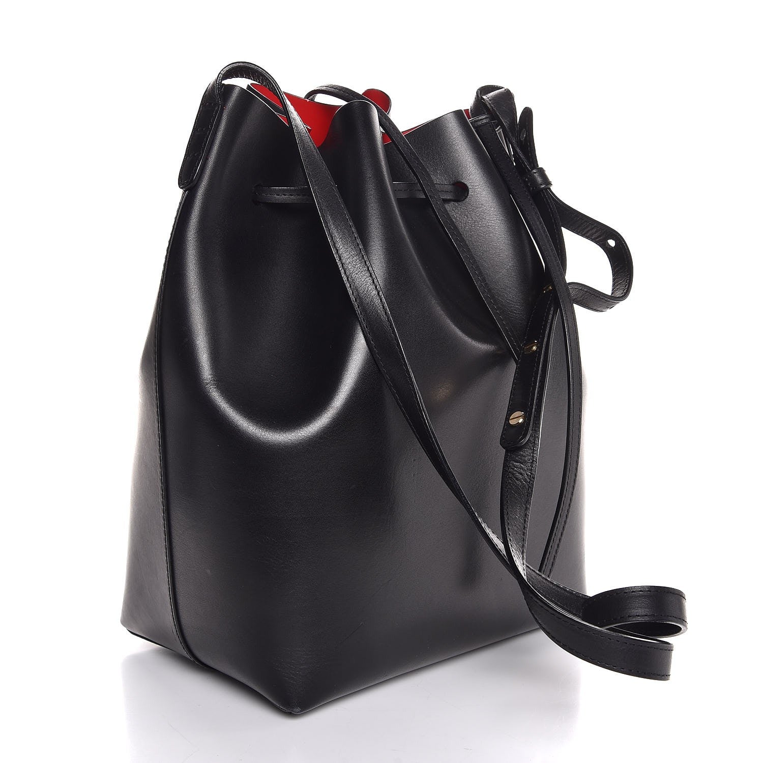 Mansur Gavriel Vegetable Tanned Calfskin Bucket Bag Black Flamma 4 of 10