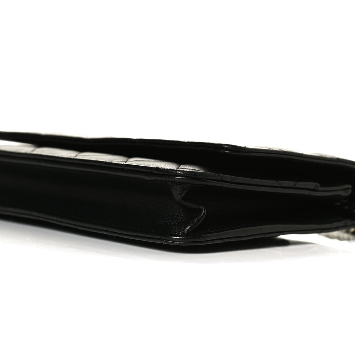 Lambskin Quilted Wallet On Chain WOC Black