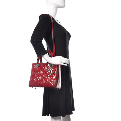 Christian Dior Patent Cannage Medium Lady Dior Red 2 of 9
