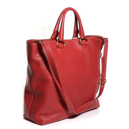 Prada Vitello Daino Tote Fuoco 3 of 10